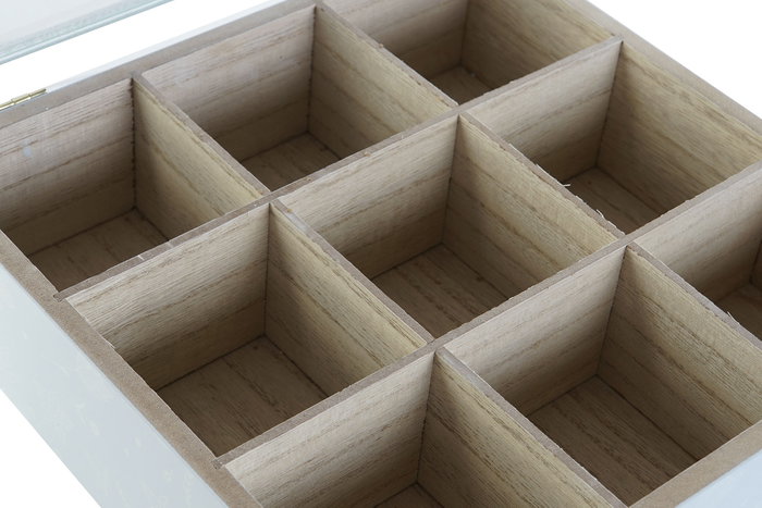 DKD Home Decor Caja de Infusiones MDF y Cristal Surtido de 3 Unidades