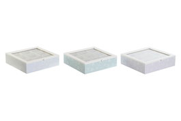 DKD Home Decor Caja de Infusiones MDF y Cristal Surtido de 3 Unidades