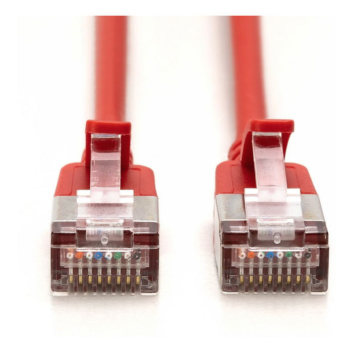 Digitus Patchkabel CAT 6A F/FTP Slim 0,30m - Cable de Red Gigabit, Blindado (STP), Rot