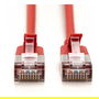 Digitus Patchkabel CAT 6A F/FTP Slim 0,30m - Cable de Red Gigabit, Blindado (STP), Rot