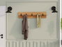 Hanah Home Gancho de Pared de Nogal - Colgador Organizador Robusto con Tablero de Melamina, 80x17 cm
