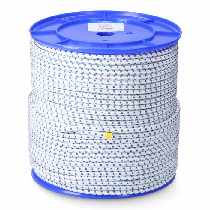 Edm Cuerda elástica blanca/azul de poliéster calibre 8 mm x 200 m Edm Cuerda elástica blanca/azul de poliéster calibre 8 mm x 200 m