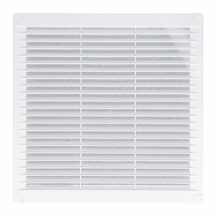 Edm Rejilla de ventilación cuadrada con tapones y mosquitera blanca Edm Rejilla de ventilación cuadrada con tapones y mosquitera blanca