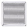 Edm Rejilla ventilación cuadrada con tapones y mosquitera 200x200x7mm ABS blanca