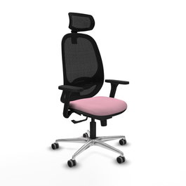 PIQUERAS Y CRESPO Silla de oficina Cilanco con Mecanismo Sincro, Rosa y Negro