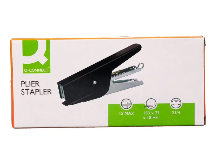 Q-connect Grapadora de Tenaza Capacidad 15 Hojas Grapas 21/4 Metalizada