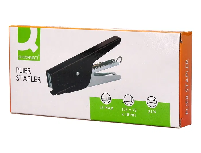 Q-connect Grapadora de Tenaza Capacidad 15 Hojas Grapas 21/4 Metalizada