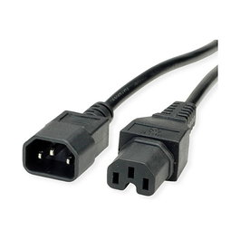 VALUE Cable de Red IEC 320 C14 a C15, 1.8 m, H05VV-F, 250V, 10A, Negro, Referencia 19.99.1122