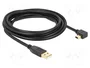 DeLOCK Cable USB 2.0 de 3 m, Tipo-A a Mini-B angular, Negro