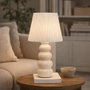 Versa Lámpara Enya Blanca 17.5x32.5 cm Cerámica Textil (2 Unidades)