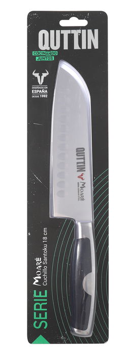 Quttin Cuchillo Santoku 18 cm con Alveolos (Francés/Español) (6 Unidades)