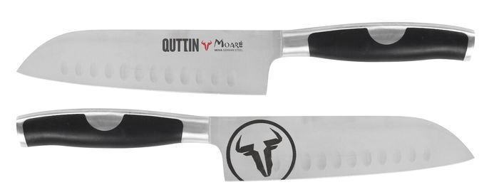 Quttin Cuchillo Santoku 18 cm con Alveolos (Francés/Español) (6 Unidades)