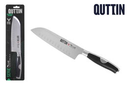Quttin Cuchillo Santoku 18 cm con Alveolos (Francés/Español) (6 Unidades)