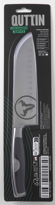 Quttin Cuchillo Santoku 18 cm con Alveolos (Francés/Español) (6 Unidades)