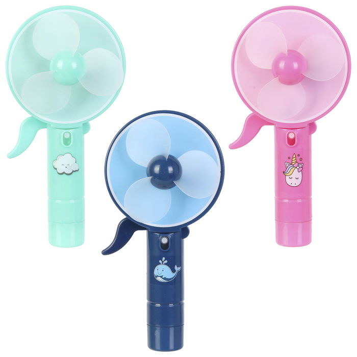 Jeux 2 momes Ventilador de Mano con Pulverizador Portátil Infantil Sin Pilas