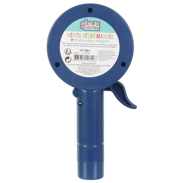 Jeux 2 momes Ventilador de Mano con Pulverizador Portátil Infantil Sin Pilas