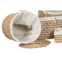 DKD Home Decor Set de 6 Cestas de Jacinto de Agua y Poliéster 55x45x30 cm Natural