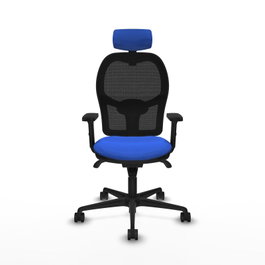 PIQUERAS Y CRESPO Silla de oficina Jorquera con mecanismo Sincro, Azul y Negro