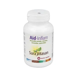 SURA VITASAN Aid-Inflam 90 Cápsulas - Boswellia, Cúrcuma, Quercitina y Bromelina para el Bienestar Articular
