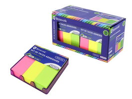 POESSA Set de 100 hojas de notas autoadhesivas surtidas 25x75 mm