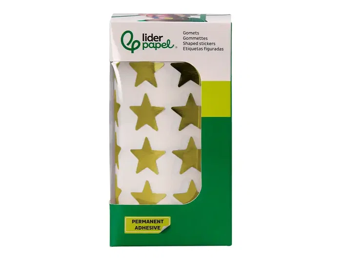 Liderpapel Gomets Autoadhesivos Estrellas Doradas 20 mm 1500 Unidades