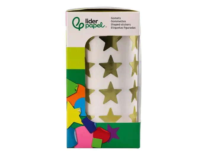 Liderpapel Gomets Autoadhesivos Estrellas Doradas 20 mm 1500 Unidades