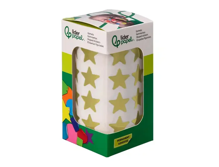 Liderpapel Gomets Autoadhesivos Estrellas Doradas 20 mm 1500 Unidades