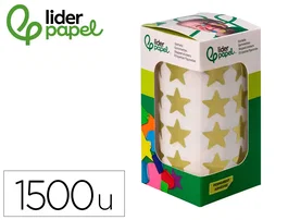 Liderpapel Gomets Autoadhesivos Estrellas Doradas 20 mm 1500 Unidades