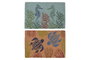 DKD Home Decor Felpudo Mediterraneo Fibra Coco Goma Natural Turquesa Multicolor 40 x 60 x 1.5 cm (6 Unidades)