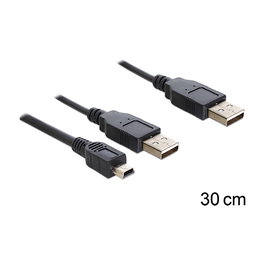 DeLOCK Cable USB 2.0 A Macho a Macho 83178 0.3m Negro - 480 Mbit/s