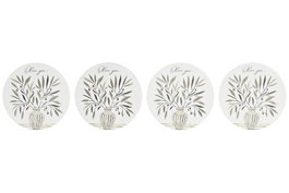 DKD Home Decor Set de 4 Posavasos MDF Olivo Blanco y Verde
