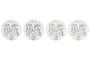 DKD Home Decor Set de 4 Posavasos MDF Olivo Blanco y Verde