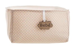 Creaciones Llopis Cesta Pequeña Topos Marrón 18 x 15 x 10,5 cm