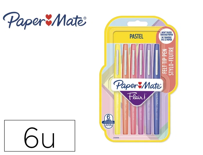 Paper Mate Rotuladores Flair Pastel Surtidos de 6 unidades Paper Mate Rotuladores Flair Pastel Surtidos de 6 unidades