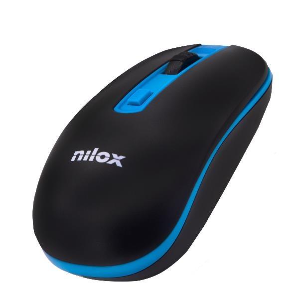 Nilox Ratón Inalámbrico 1600DPI Negro-Azul Nilox Ratón Inalámbrico 1600DPI Negro-Azul