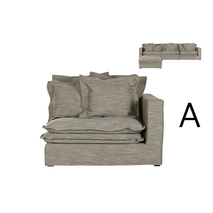 DKD Home Decor Módulo de Sofá Reversible Izquierdo/Derecho Verde