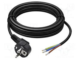 QOLTEC Cable de alimentación HD5VV-F 3G0,75mm2 CEE 7/7 3m