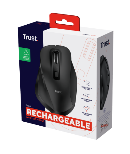Trust Fyda Ratón Ergonómico Inalámbrico Eco Negro Trust Fyda Ratón Ergonómico Inalámbrico Eco Negro