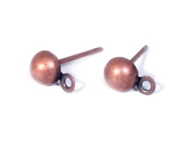 Innspiro Pendiente metálico calota grande cobrizo envejecido 5,0x14,7mm