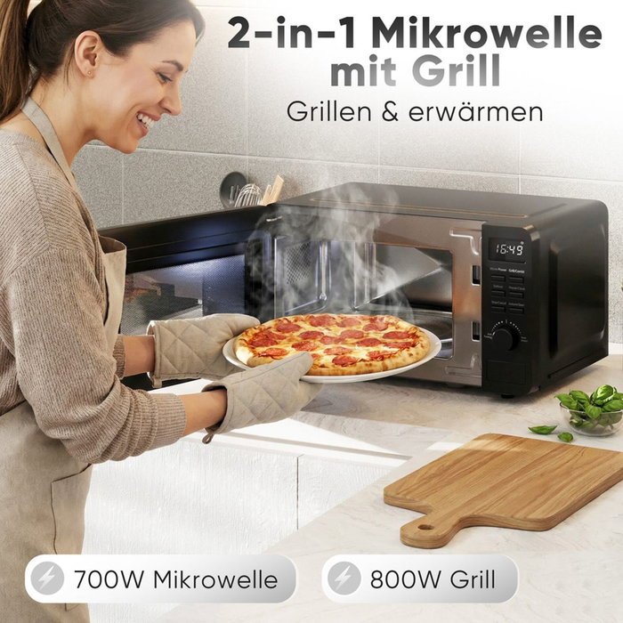 Proficook PC-MWG 1319 Microondas con Grill Negro 20L
