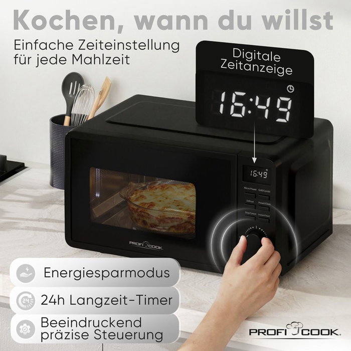 Proficook PC-MWG 1319 Microondas con Grill Negro 20L