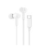 Belkin Auriculares In-Ear USB-C G3H0002Hqwhv2 con Micrófono, Sonido Signature Sound, IPX5, Ajuste Ergonómico, Almohadillas XXS-L, Control de Volumen, Color Blanco