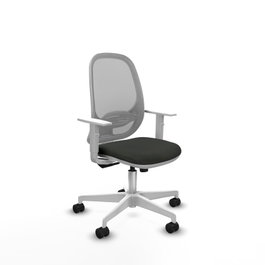 PIQUERAS Y CRESPO Silla de oficina Cilanco con mecanismo Sincro, tela negra y malla gris