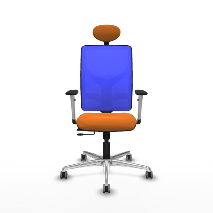 PIQUERAS Y CRESPO Silla de oficina Motilla Azul y Naranja con mecanismo Sincro/Traslack