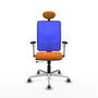 PIQUERAS Y CRESPO Silla de oficina Motilla Azul y Naranja con mecanismo Sincro/Traslack