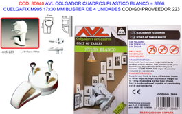 Cuadrofix Colgador Blanco M995 17x30mm