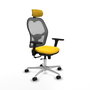 PIQUERAS Y CRESPO Silla de oficina Jorquera con mecanismo Sincro/Traslack, Amarillo y Gris