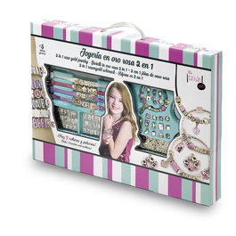 Tachan Set de Cuentas Oro Rosa para Pulseras y Collares, Incluye Dados y Letras, +5 Años