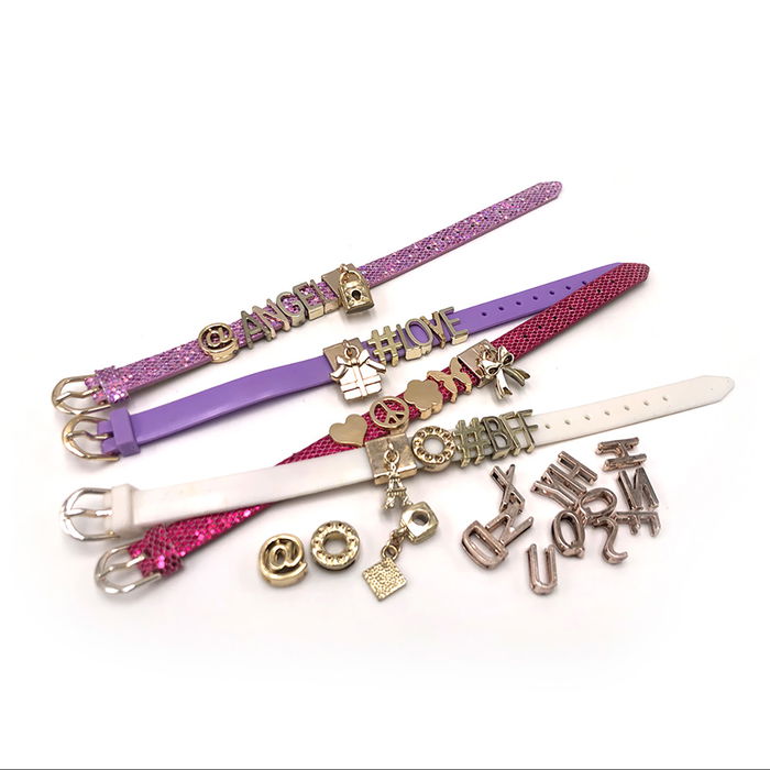 Tachan Set de Cuentas Oro Rosa para Pulseras y Collares, Incluye Dados y Letras, +5 Años