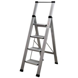 Homelux Escalera Doméstica de Aluminio Plano de 4 Peldaños